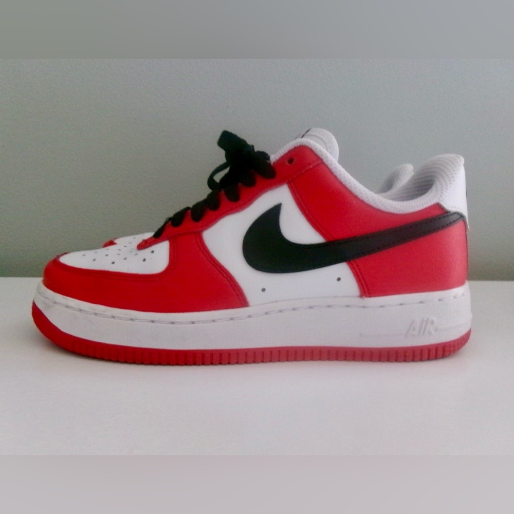 Nike Air Force 1 Red and White Shoes